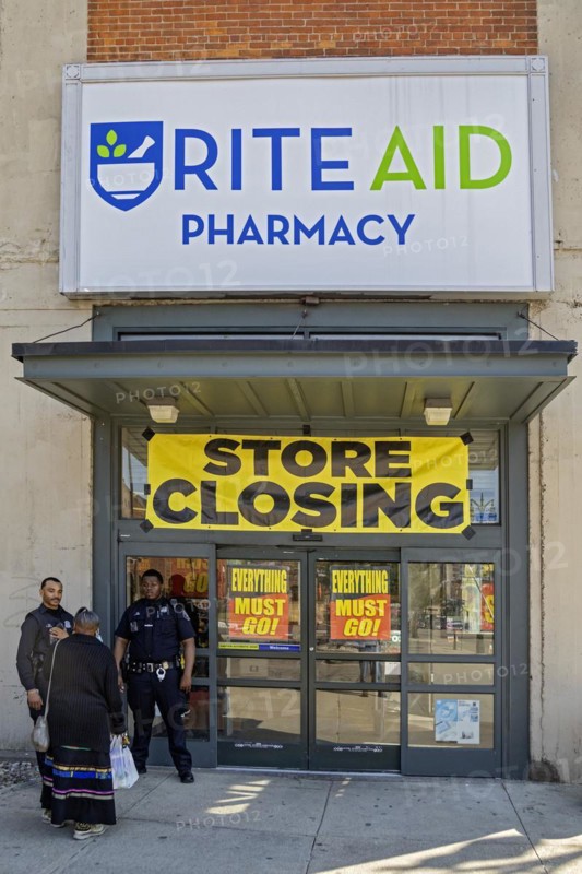 Detroit, Michigan, Rite Aid drugstore closing. Rite Aid filed for Chapter 11 bankruptcy protection last year. The company plans to continue operations, but will close hundreds of stores