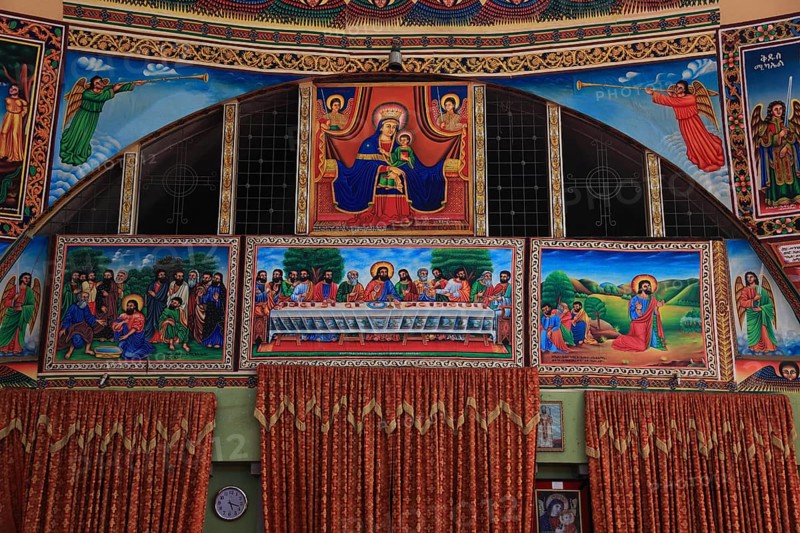 Tigray region, Axum, Aksum, St Mary's Cathedral, Maryam Tsion, inside, Ethiopia, Africa