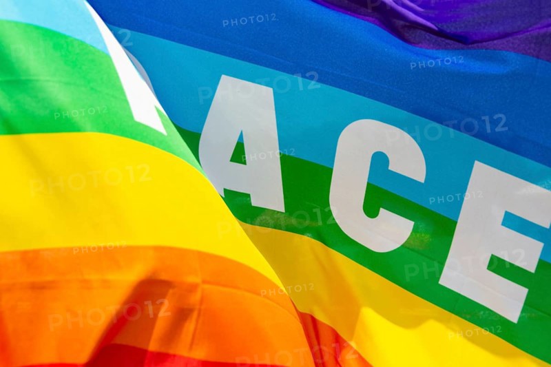 Peace flag with the inscription PACE