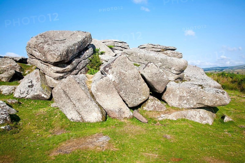 Granite upland landscape at Combestone Tor, near Hexworthy, Dartmoor national park, Devon, England, United Kingdom, Europe
