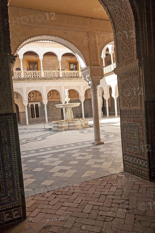 La Casa de Pilatos palace in Seville, Spain, home of Dukes of Medinaceli in Renaissance Italian and Mudéjar Spanish styles considered as the prototype of the Andalusian palace, Europe