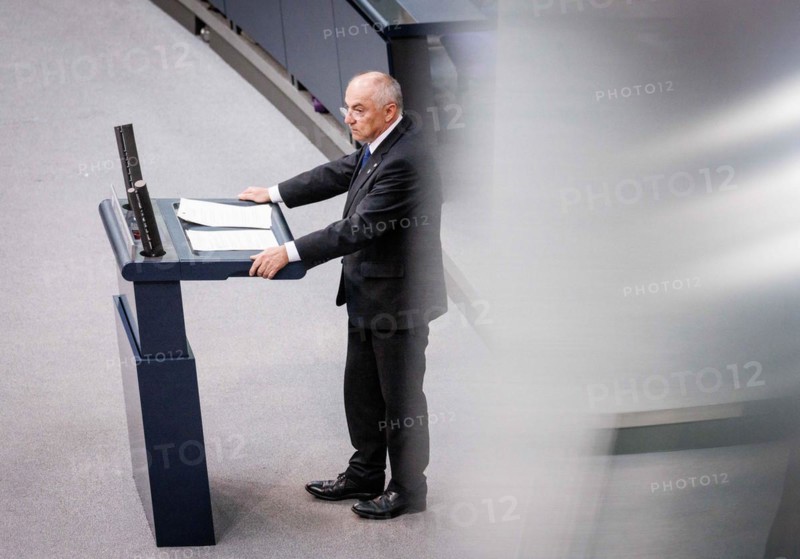 Josip Juratovic (SPD), recorded during a speech on the euro balance sheet in the German Bundestag in Berlin, 22/02/2024