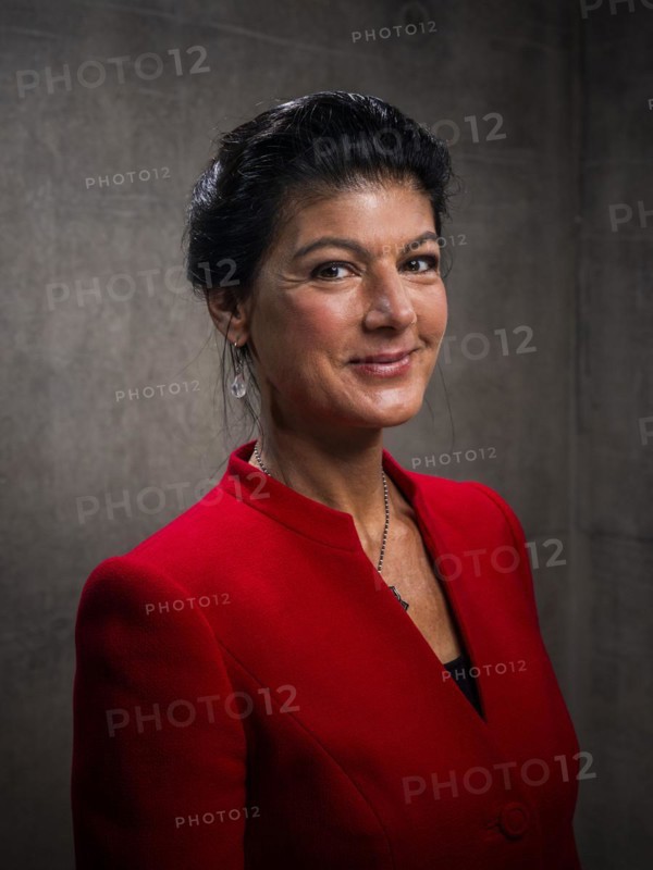 Sahra Wagenknecht is a member of the German Bundestag and founder of the BSW party, pictured here in front of her office in the German Bundestag in Berlin, 10 April 2024