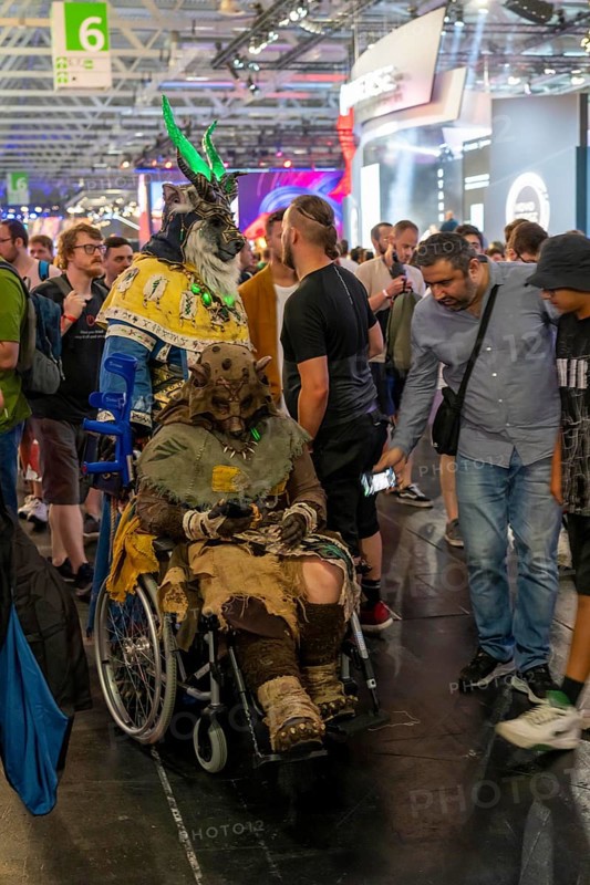 Gamescom, the world's largest trade fair for video and computer games, games character actors, dressed up, cosplay, in Cologne, Germany, Europe