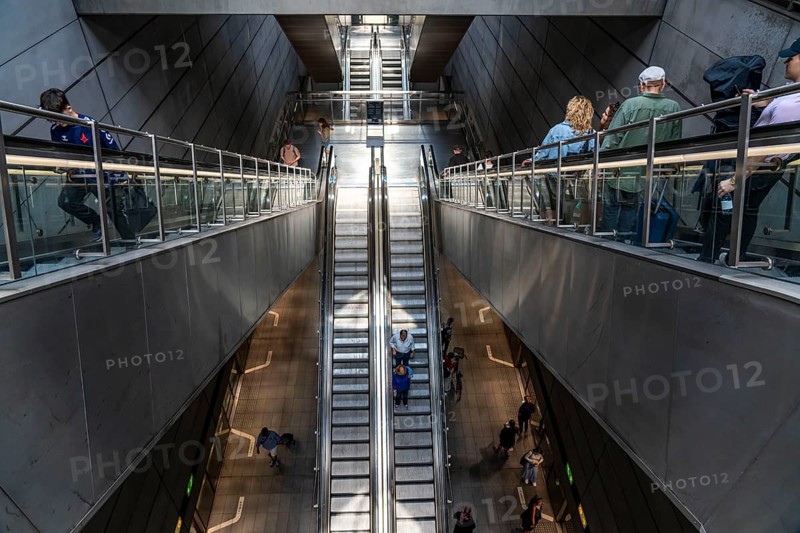 The metro, underground, light rail, in Copenhagen, 4 lines have been crossing the city since 2002, modern, driverless, automatic trains run every 2 minutes, Denmark, Europe