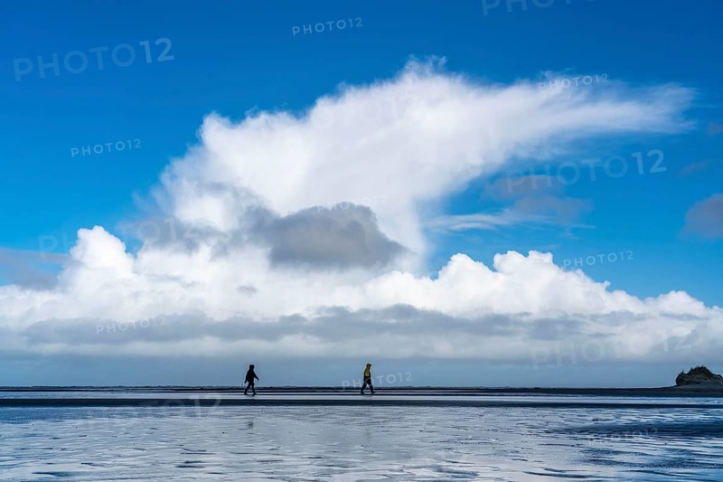 Beach, tidal creek, in the west of Borkum, island, East Frisia, winter, season, autumn, Lower Saxony, Germany, Europe