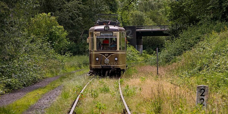 Railcar Hansa Waggon GT4-431 on the museum line of the local transport museum Dortmumd, Ruhr area, Germany, Europe