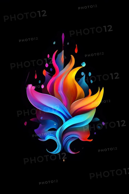 Minimalist rendering showcasing a vibrant abstract painting as a symbol for human resilience, AI generated