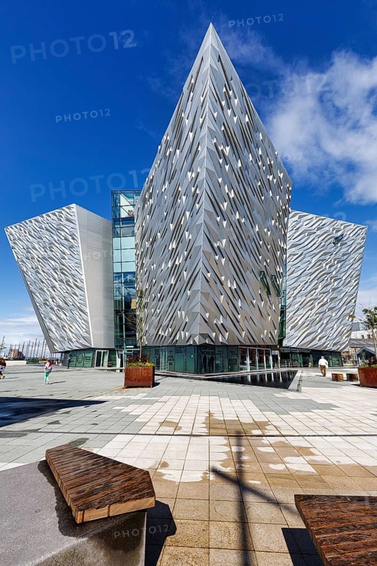 Titanic Belfast Visitor Centre, museum, modern architecture, architect Eric Kuhne, Titanic Quarter, Belfast, Antrim, Northern Ireland, Great Britain