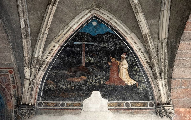 Fresco in the tower passageway by Master Wenceslaus, parish church, parish church of St Nicholas, Merano, Merano, South Tyrol, Autonomous Province of Bolzano, Italy, Europe
