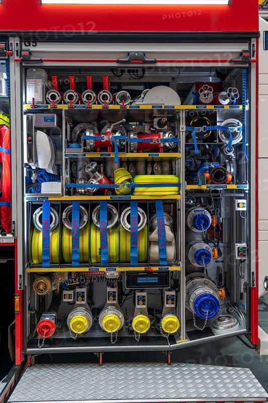 Fire-fighting vehicle, fire-fighting vehicle, equipment, Interschutz 2022 trade fair in Hanover, the world's largest trade fair for fire-fighting, rescue and disaster control technology, over 1300 exhibitors from 50 countries, disaster control