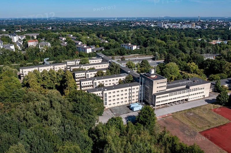 Site and building of the former police academy of the Essen police, on Norbertstraße, police property, North Rhine-Westphalia, Germany, Europe