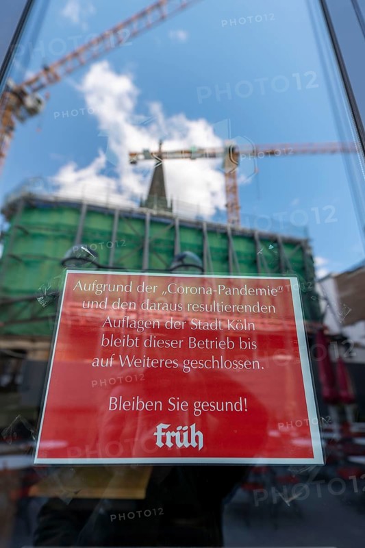 Effects of the coronavirus pandemic in Germany, Cologne Closed restaurant, brewhouse Früh