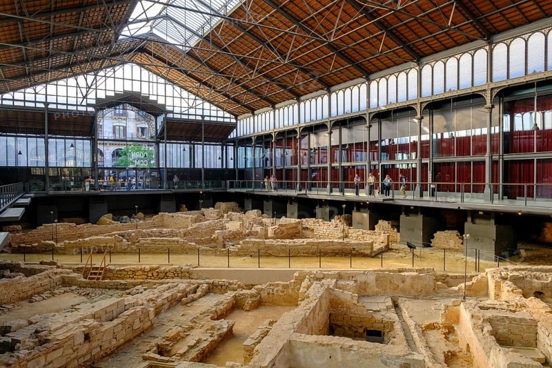 Excavations at the El Born Centre de Cultura i Memòria, cultural centre, Barcelona, Catalonia, Spain, Europe
