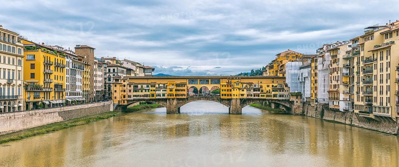 Ponte Vecchio over the river Arno, architecture, historical, history, culture, panoramic city trip, tourism, attraction, sight, Florence, Italy, Europe