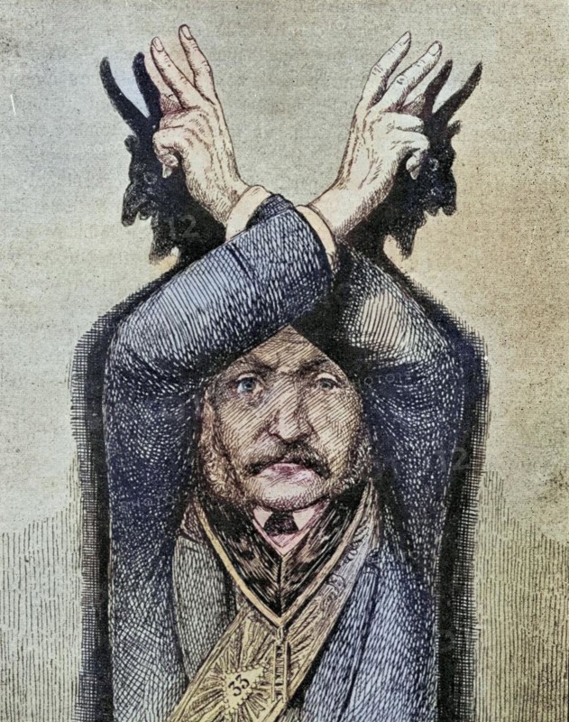 Devil worship illustration From the book Der Freimaurer by Eugen Lennhoff, published 1932, Devil worship illustration From the book The Freemason by Eugen Lennhoff published 1932, Historic, digitally restored reproduction from a 19th century original, Record date not stated