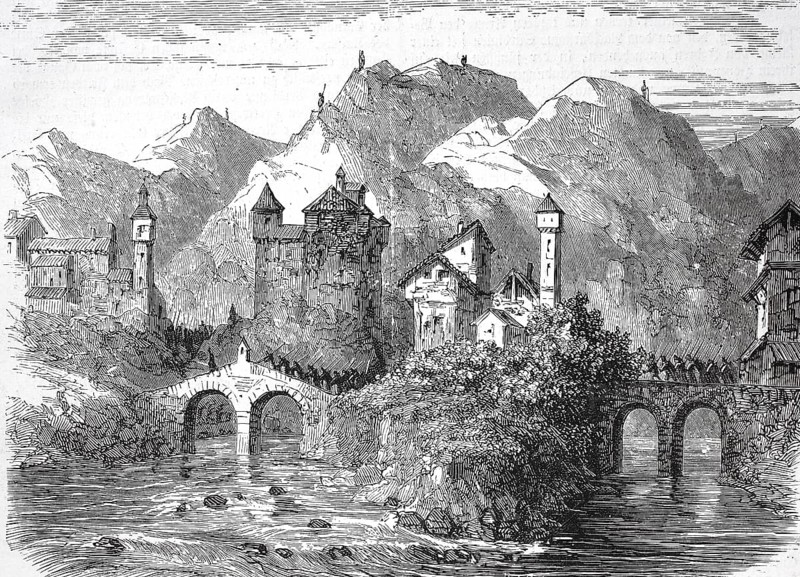 Historical, digitally restored reproduction from a 19th century original, Record date not stated, Austrian advanced post in the Serivia Gorge, Second Italian War of Independence, c. 1859, Piedmont, Italy, Europe