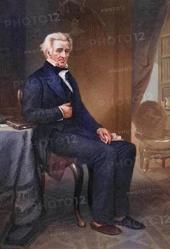 Andrew Jackson 1767 to 1845, 7th President of the United States, After a painting by Alonzo Chappel, Historic, digitally restored reproduction from a 19th century original, Record date not stated