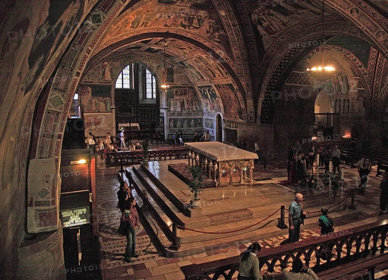 Basilica of San Francesco, high altar of the lower church, Assisi, Umbria, Italy (for editorial use only)
