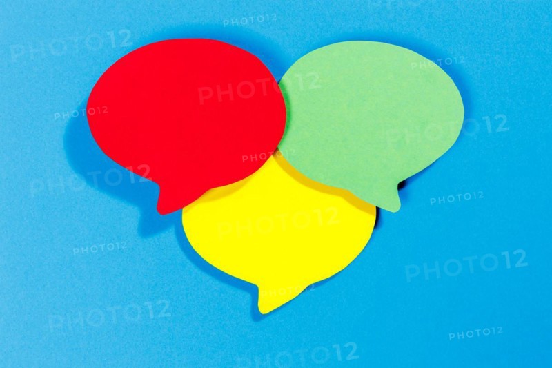 Colourful speech bubbles with text free space Copyspace as communication Information concept talk