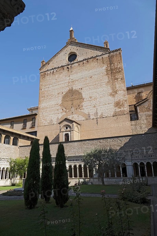 Cloister of the monastery, Lateran Basilica, Basilica San Giovanni in Laterano, Cathedral of the Diocese of Rome, Monti district, Rome Italy