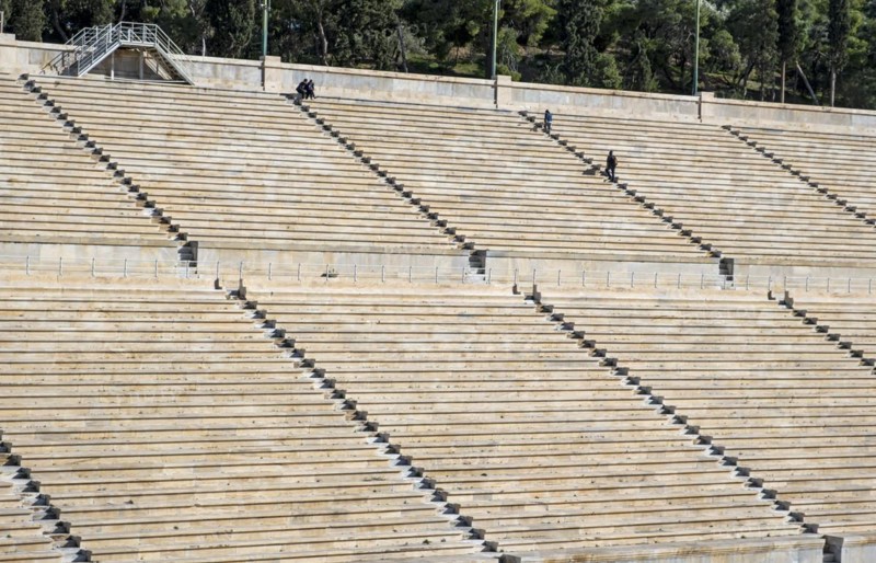 Panathenaic Stadium, Panathinaiko or Kallimarmaro, the first Olympic Stadium of Modern Time, Athens, Greece, Europe