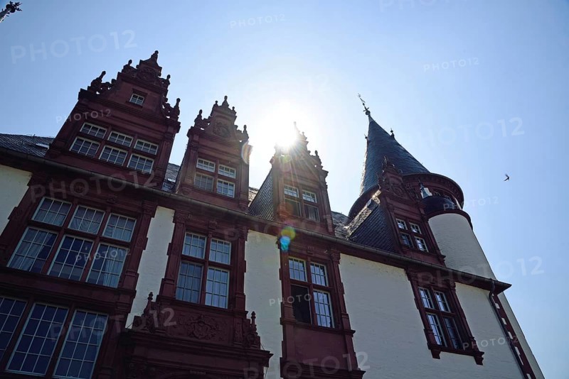 Europe, Germany, Mecklenburg-Western Pomerania, Klink Castle on the Müritz near Waren, castle hotel, built in 1898, backlight, Waren, Mecklenburg-Western Pomerania, Germany, Europe
