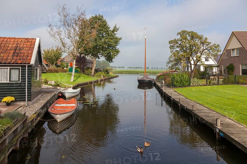 Canal with boats, Blokzijl, Province of Overijssel, Netherlands