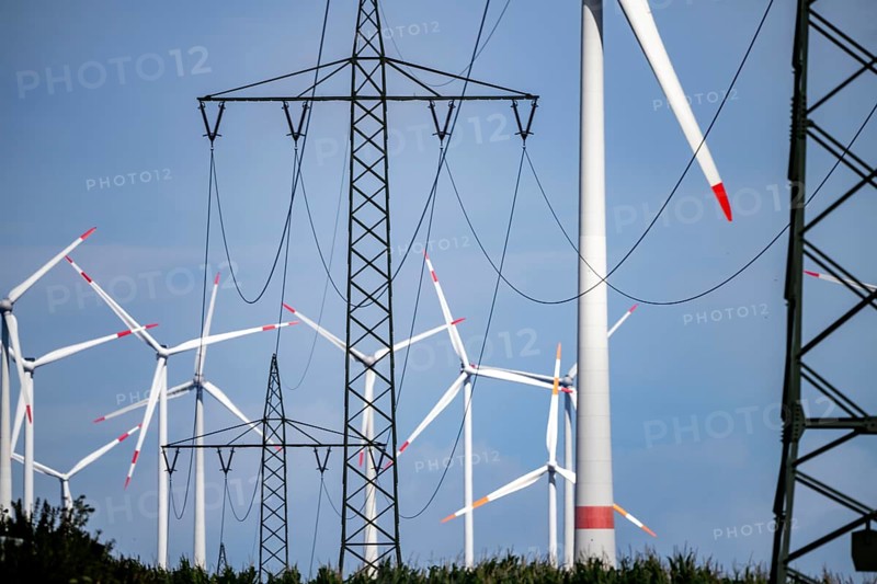 Wind farm near Bad Wünnenberg, North Rhine-Westphalia, Germany, Europe