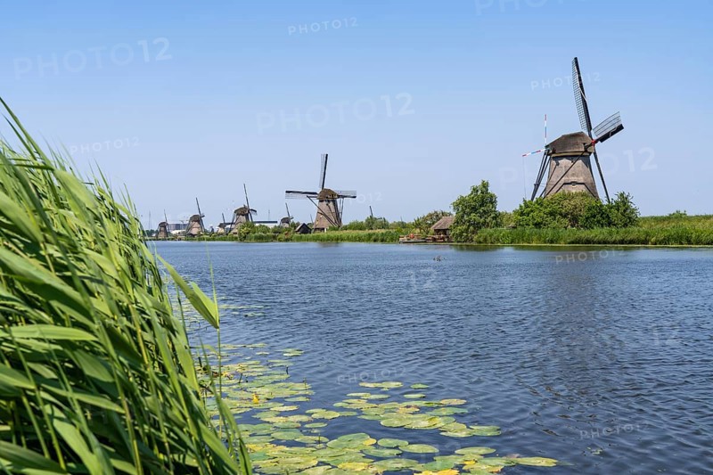 Kinderdijk, 18 windmills designed to pump water from the polders to utilise the land, one of the most famous sights, UNESCO World Heritage Site, Netherlands