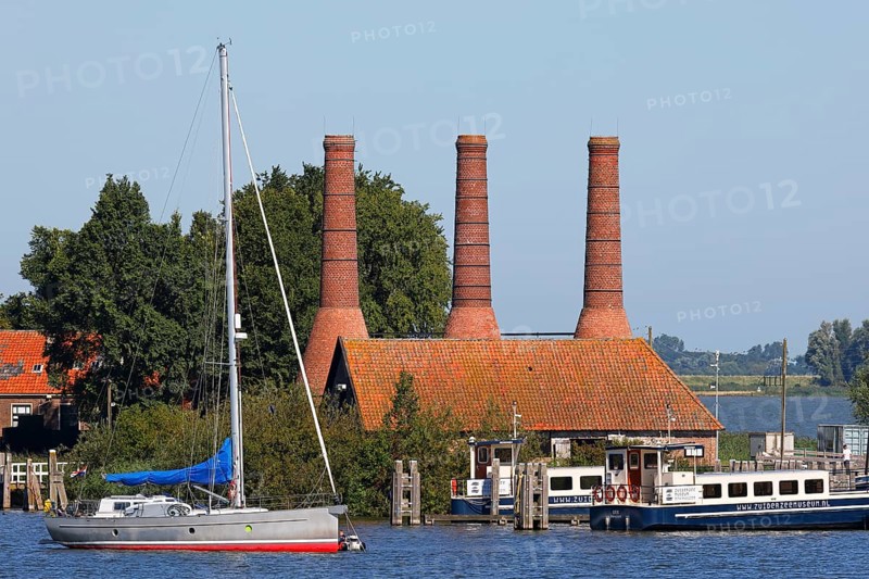 Former lime works with lime kilns in the Zuiderzee Museum, chimneys, Enkhuizen, North Holland, Netherlands