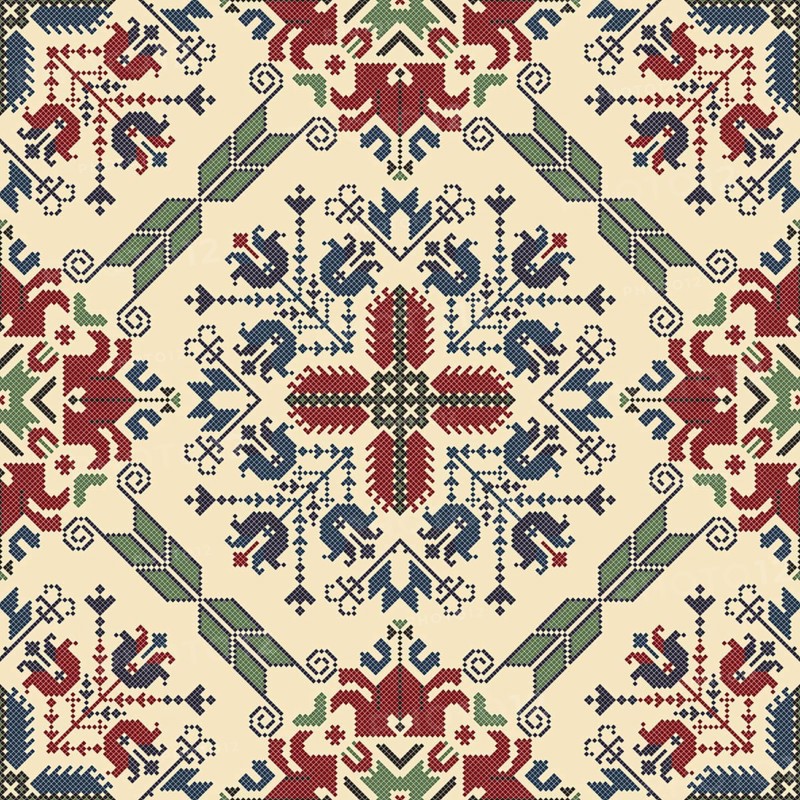 Traditional Bulgarian embroidery vector pattern