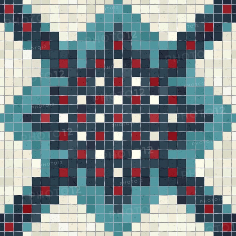 Mosaic tiles background, seamless vector pattern