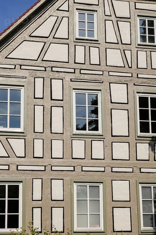 Office building of the staff officer from 1779, half-timbered, historic building, architecture, Hochberg district, Remseck am Neckar, Ludwigsburg district, Baden-Württemberg, Germany, Europe