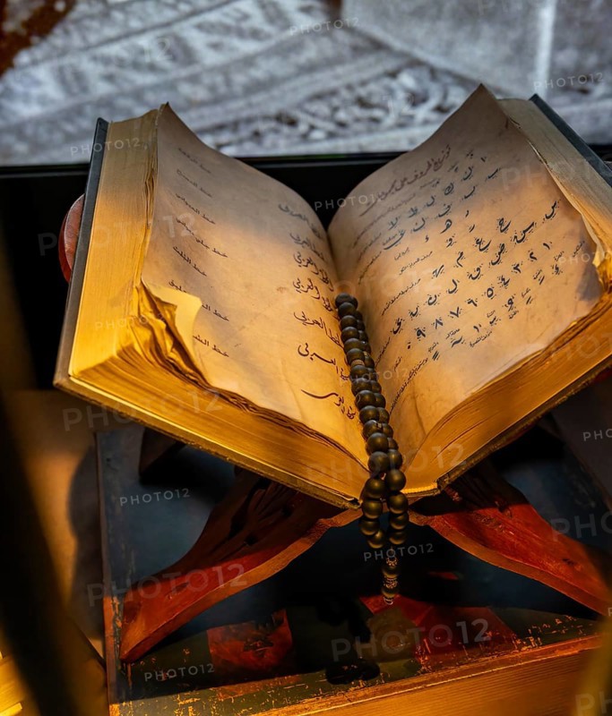 Koran with prayer chain, Dubai, United Arab Emirates, Middle East, Asia