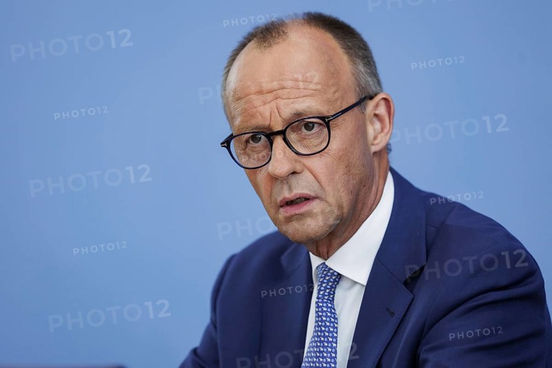 Friedrich Merz, CDU party chairman, at the Federal Press Conference on the consequences of Solingen. Berlin, 27.08.2024