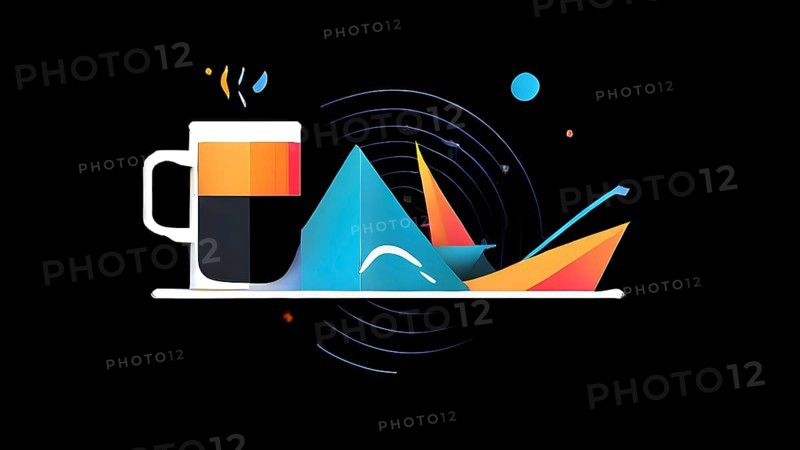 Abstract illustration wallpaper symbolizing the essence of mobile working, AI generated