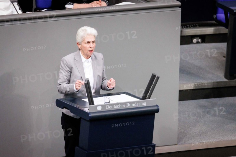 Marie-Agnes Strack-Zimmermann (FDP), recorded during a speech on the euro balance sheet in the German Bundestag in Berlin, 22.02.2024.Berlin, 11.04.2024