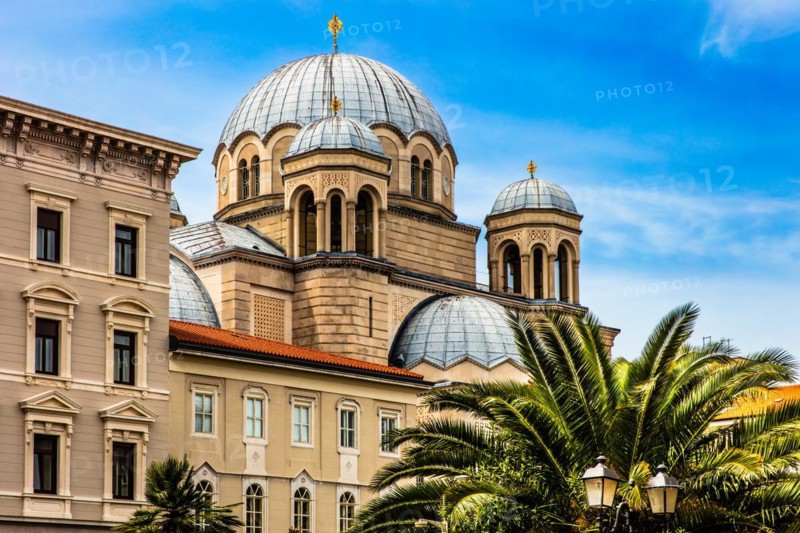 Serbian Orthodox Church of San Spiridione on the Grand Canal in the heart of Borgo Teresiano, Trieste, harbour city on the Adriatic, Friuli, Italy, Trieste, Friuli, Italy, Europe