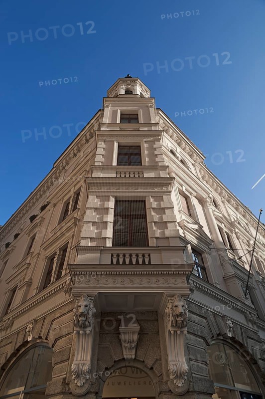 Historic corner house complex, French Renaissance style, 1893, Königstrasse 2, Regensburg, Upper Palatinate, Bavaria, Germany, Europe