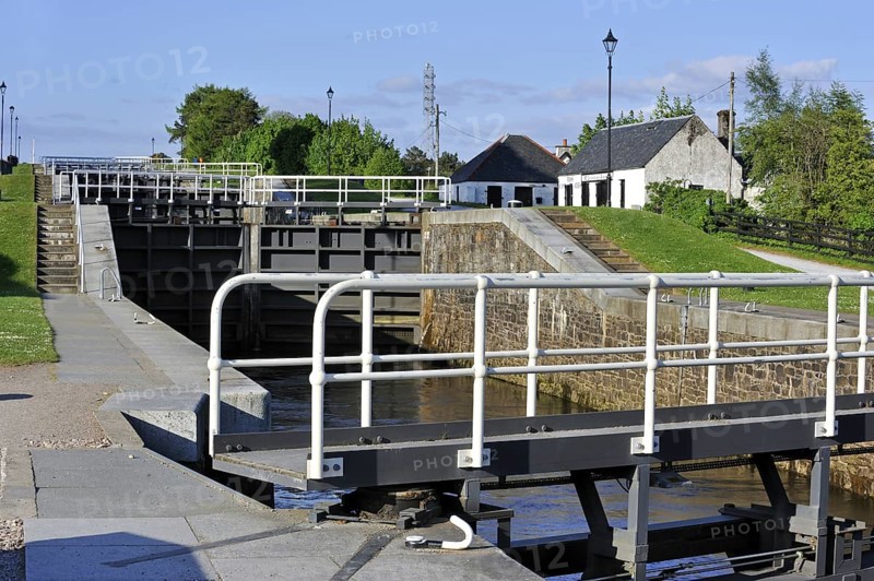 Neptune's Staircase, a staircase lock comprising eight locks on the Caledonian Canal at Banavie, near Fort William, Highlands, Scotland, UK
