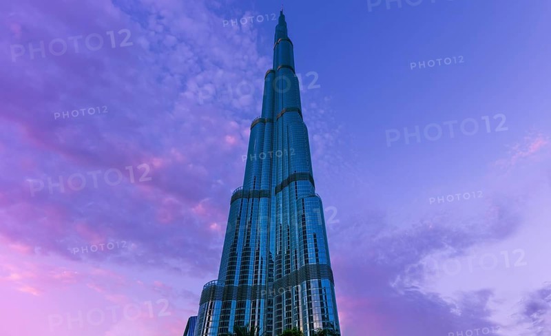 Burj Khalifa skyscraper in Dubai downtown financial center, the tallest building in the world