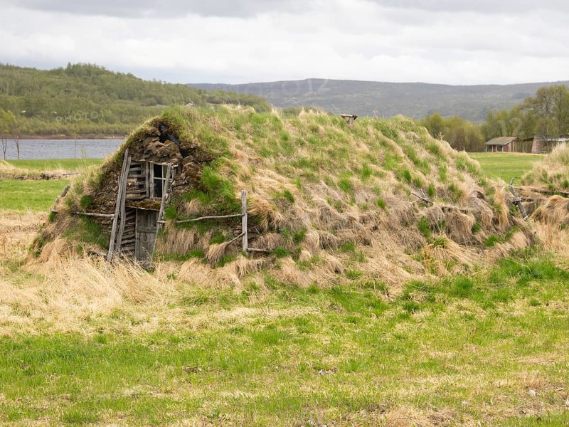 Sami indigenous people's traditional dwellings in open, air museum, May, Finnmark, Norway, Europe