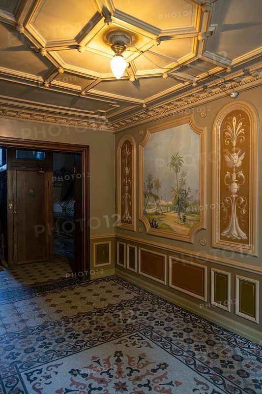 Entrance area with murals and old tiles, Frederiksberg Allé, Frederiksberg, Copenhagen, Denmark, Europe