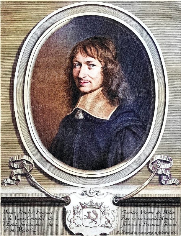 Nicolas Fouquet (born 23 February 1615 in Paris, died March 1680 in the fortress of Pignerol), Marquis of Belle Isle, Viscount of Melun and of Vaux, was Minister of Finance under the young Louis XIV, Historical, digitally restored reproduction from a 19th century original, Record date not stated