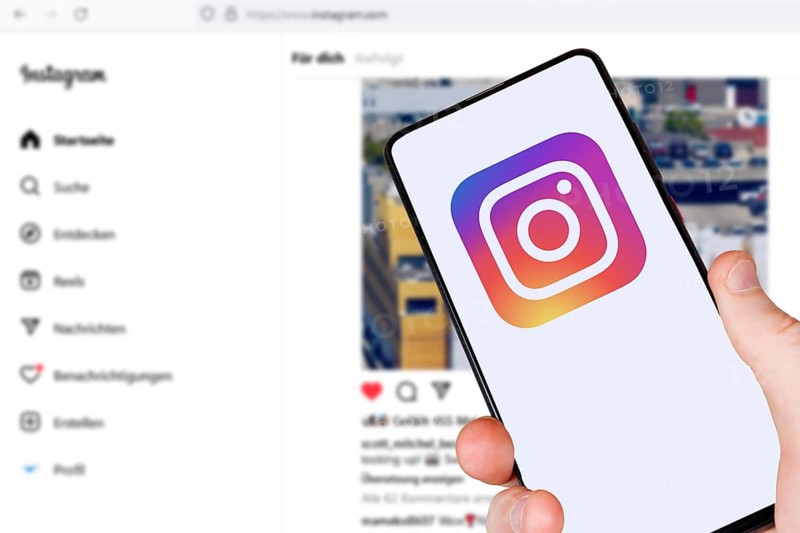 Instagram Insta App Logo social media on smartphone and computer in Stuttgart, Germany, Europe
