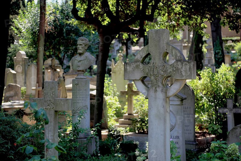 The Protestant Cemetery, Cimitero acattolico, also known as Cimitero degli Inglesi or Cimitero dei protestanti, famous cemetery in the Testaccio district, Rome, Italy, Europe