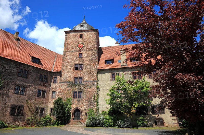 View of the front castle from the tower side, Schlitz, small town in the east of the Vogelsberg district in central Hesse, Hesse, Germany, Europe