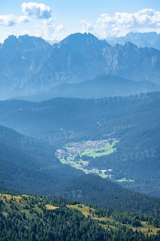 Padola, view from the Carnic main ridge, Italy, Europe