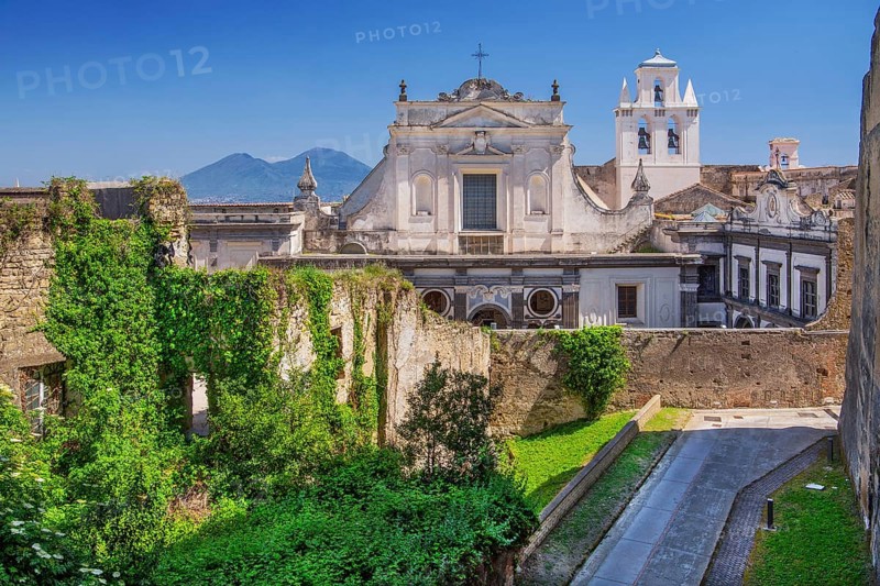 Monastery of San Martino with Mount Vesuvius 1281m, Naples, Gulf of Naples, Campania, Italy, Europe
